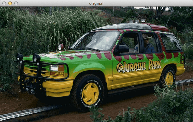 Figure 2: Loading and Displaying the Jurassic Park tour jeep.