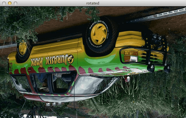 Figure 4: The jeep has now been flipped upside. We could have also rotated the jeep by any arbitrary angle.