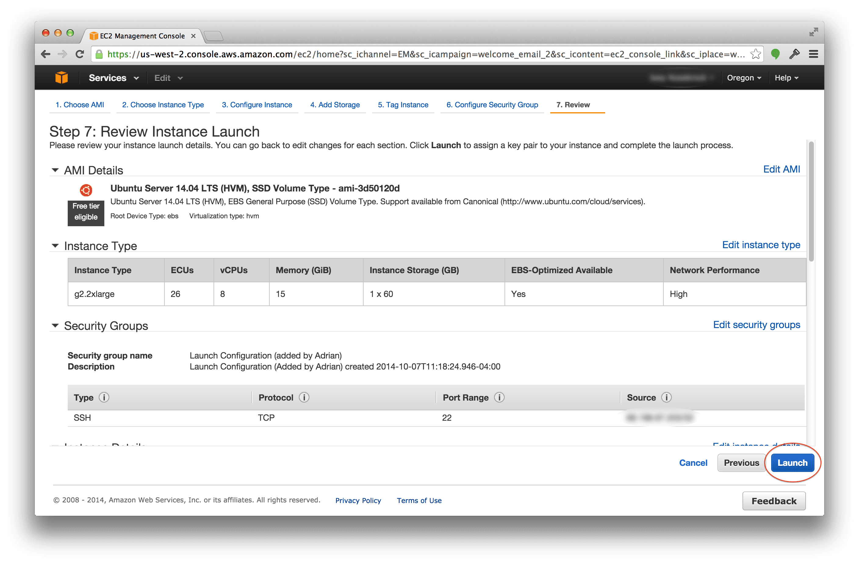 Launching your g2.2xlarge Amazon EC2 instance