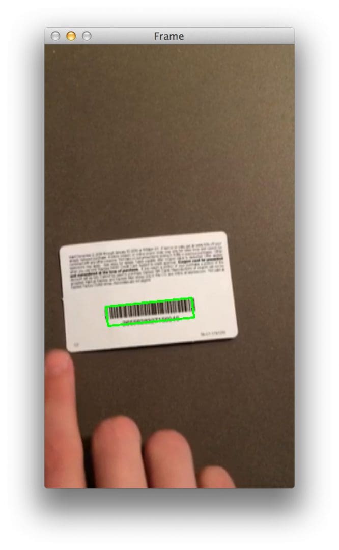 Figure 3: Another successful barcode detection using Python and OpenCV.