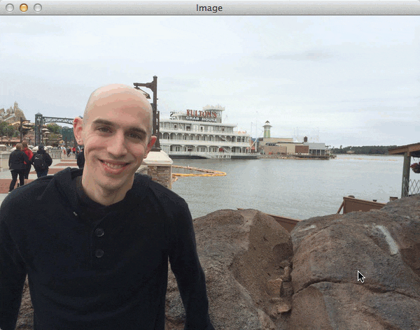 Figure 2: An example of applying a sliding window to each layer of the image pyramid.