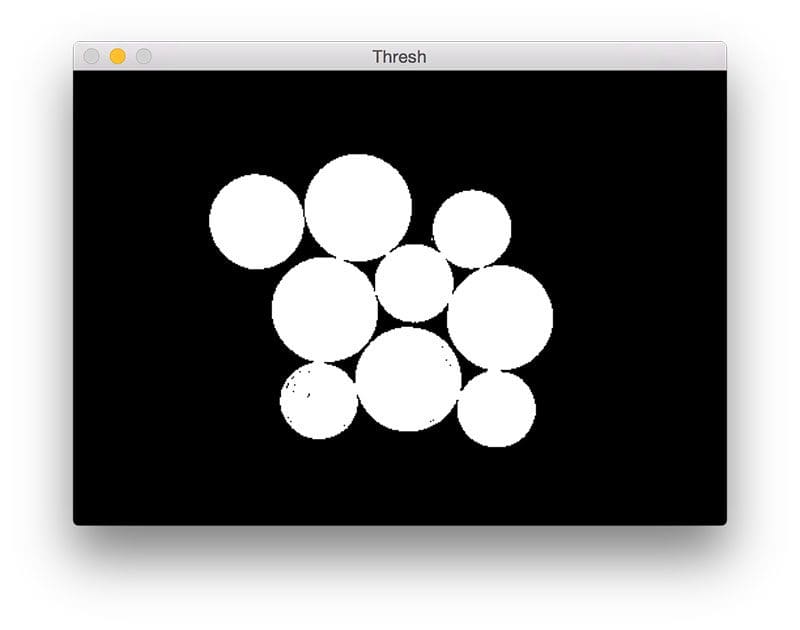 Figure 3: Applying Otsu's automatic thresholding to segment the foreground coins from the background.