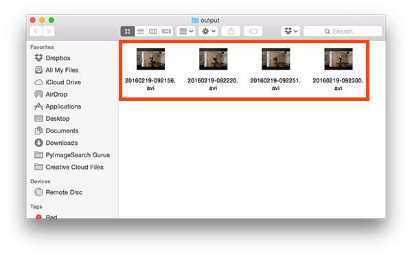 Figure 3: Creating a separate video clip for each interesting and key event.
